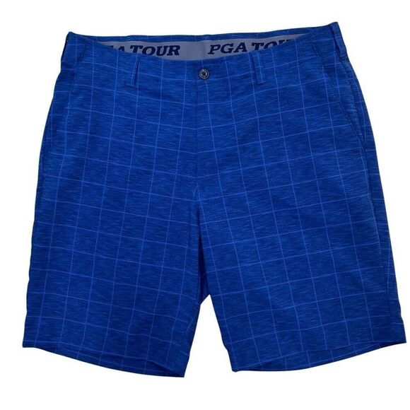 PGA Tour Apparel Chino Performance Golf Shorts Men's Size 34 Blue Flat Front - Picture 1 of 6